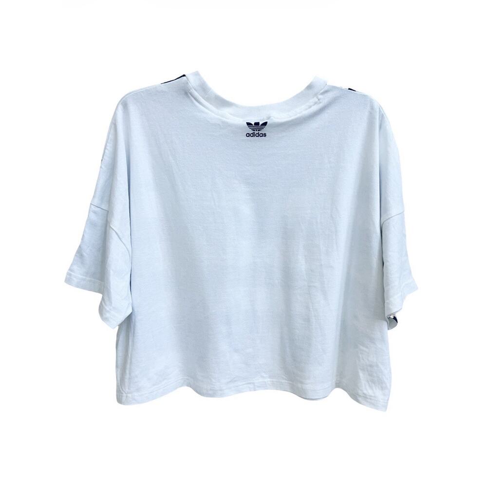 adidas Originals Adicolor Big Trefoil T-Shirt Tee Womens Black White Sz L - Picture 3 of 7